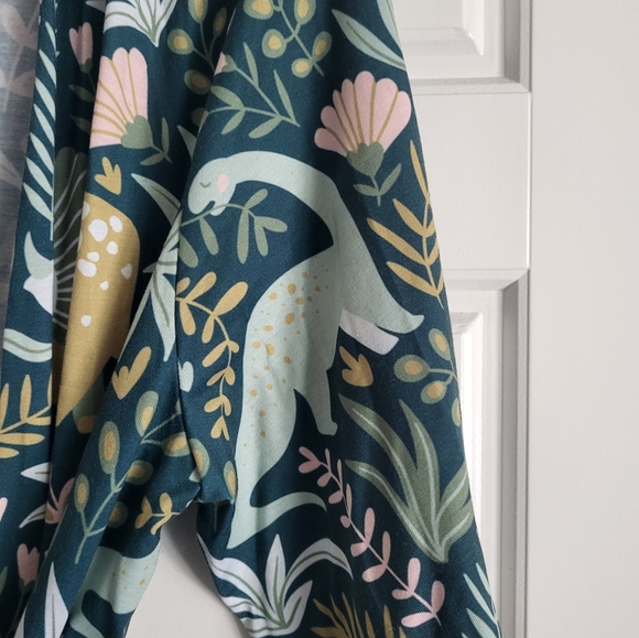 NWOT Modcloth Dinosaur Floral Robe - Picture 8 of 9